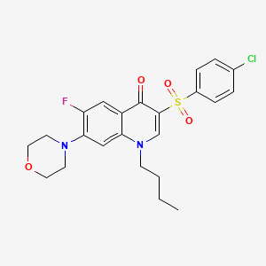 molecular formula C23H24ClFN2O4S B3409555 1-butyl-3-(4-chlorobenzenesulfonyl)-6-fluoro-7-(morpholin-4-yl)-1,4-dihydroquinolin-4-one CAS No. 892777-36-5