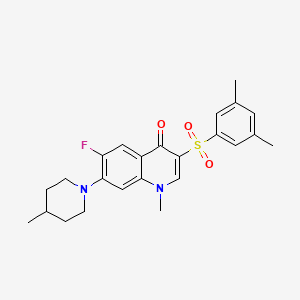 3-((3,5-dimethylphenyl)sulfonyl)-6-fluoro-1-methyl-7-(4-methylpiperidin-1-yl)quinolin-4(1H)-one