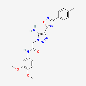 2-{5-amino-4-[3-(4-methylphenyl)-1,2,4-oxadiazol-5-yl]-1H-1,2,3-triazol-1-yl}-N-(3,4-dimethoxyphenyl)acetamide