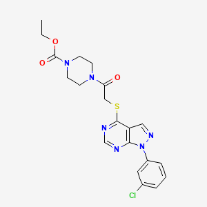 ethyl 4-(2-((1-(3-chlorophenyl)-1H-pyrazolo[3,4-d]pyrimidin-4-yl)thio)acetyl)piperazine-1-carboxylate