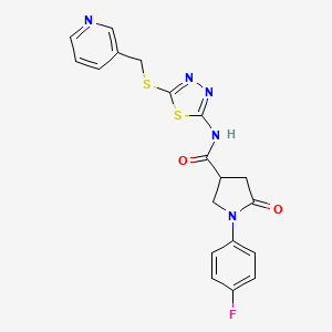 1-(4-fluorophenyl)-5-oxo-N-(5-((pyridin-3-ylmethyl)thio)-1,3,4-thiadiazol-2-yl)pyrrolidine-3-carboxamide
