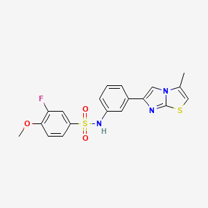 molecular formula C19H16FN3O3S2 B3409729 3-fluoro-4-methoxy-N-(3-(3-methylimidazo[2,1-b]thiazol-6-yl)phenyl)benzenesulfonamide CAS No. 893975-07-0
