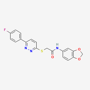 N-(benzo[d][1,3]dioxol-5-yl)-2-((6-(4-fluorophenyl)pyridazin-3-yl)thio)acetamide
