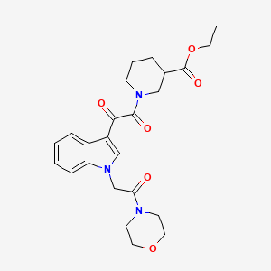 molecular formula C24H29N3O6 B3409737 ethyl 1-(2-(1-(2-morpholino-2-oxoethyl)-1H-indol-3-yl)-2-oxoacetyl)piperidine-3-carboxylate CAS No. 893994-44-0