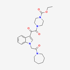 ethyl 4-(2-{1-[2-(azepan-1-yl)-2-oxoethyl]-1H-indol-3-yl}-2-oxoacetyl)piperazine-1-carboxylate