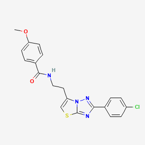 molecular formula C20H17ClN4O2S B3409756 N-{2-[2-(4-chlorophenyl)-[1,2,4]triazolo[3,2-b][1,3]thiazol-6-yl]ethyl}-4-methoxybenzamide CAS No. 894021-75-1