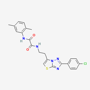 molecular formula C22H20ClN5O2S B3409775 N-{2-[2-(4-chlorophenyl)-[1,2,4]triazolo[3,2-b][1,3]thiazol-6-yl]ethyl}-N'-(2,5-dimethylphenyl)ethanediamide CAS No. 894037-54-8