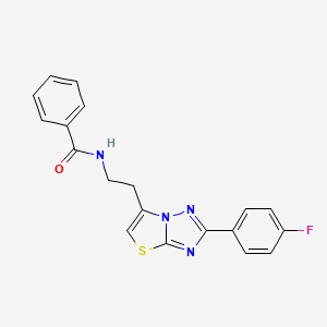 molecular formula C19H15FN4OS B3409784 N-{2-[2-(4-fluorophenyl)-[1,2,4]triazolo[3,2-b][1,3]thiazol-6-yl]ethyl}benzamide CAS No. 894041-92-0