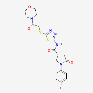 molecular formula C19H20FN5O4S2 B3409799 1-(4-fluorophenyl)-N-(5-{[2-(morpholin-4-yl)-2-oxoethyl]sulfanyl}-1,3,4-thiadiazol-2-yl)-5-oxopyrrolidine-3-carboxamide CAS No. 894055-75-5