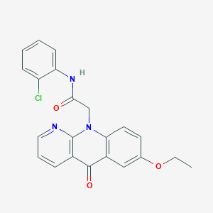 molecular formula C22H18ClN3O3 B3409844 N-(2-chlorophenyl)-2-{7-ethoxy-5-oxo-5H,10H-benzo[b]1,8-naphthyridin-10-yl}acetamide CAS No. 894547-14-9
