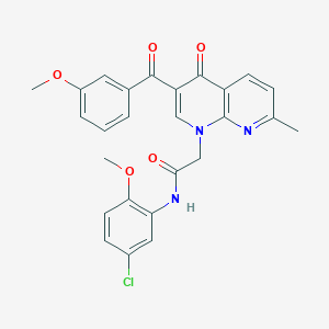 molecular formula C26H22ClN3O5 B3409847 N-(5-chloro-2-methoxyphenyl)-2-[3-(3-methoxybenzoyl)-7-methyl-4-oxo-1,4-dihydro-1,8-naphthyridin-1-yl]acetamide CAS No. 894891-20-4