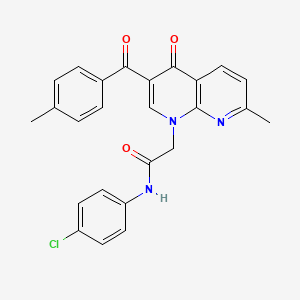 molecular formula C25H20ClN3O3 B3409862 N-(4-chlorophenyl)-2-[7-methyl-3-(4-methylbenzoyl)-4-oxo-1,4-dihydro-1,8-naphthyridin-1-yl]acetamide CAS No. 894907-89-2