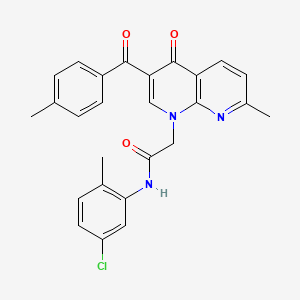 molecular formula C26H22ClN3O3 B3409866 N-(5-chloro-2-methylphenyl)-2-[7-methyl-3-(4-methylbenzoyl)-4-oxo-1,4-dihydro-1,8-naphthyridin-1-yl]acetamide CAS No. 894908-38-4