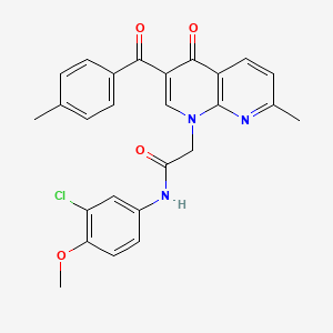 molecular formula C26H22ClN3O4 B3409872 N-(3-chloro-4-methoxyphenyl)-2-[7-methyl-3-(4-methylbenzoyl)-4-oxo-1,4-dihydro-1,8-naphthyridin-1-yl]acetamide CAS No. 894908-59-9