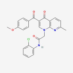 molecular formula C25H20ClN3O4 B3409878 N-(2-chlorophenyl)-2-[3-(4-methoxybenzoyl)-7-methyl-4-oxo-1,4-dihydro-1,8-naphthyridin-1-yl]acetamide CAS No. 894910-64-6