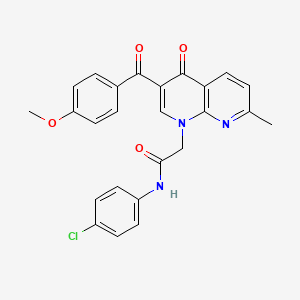 molecular formula C25H20ClN3O4 B3409883 N-(4-chlorophenyl)-2-[3-(4-methoxybenzoyl)-7-methyl-4-oxo-1,4-dihydro-1,8-naphthyridin-1-yl]acetamide CAS No. 894910-80-6