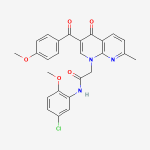 molecular formula C26H22ClN3O5 B3409890 N-(5-chloro-2-methoxyphenyl)-2-[3-(4-methoxybenzoyl)-7-methyl-4-oxo-1,4-dihydro-1,8-naphthyridin-1-yl]acetamide CAS No. 894911-20-7