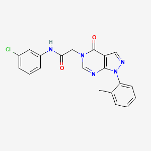 molecular formula C20H16ClN5O2 B3409927 N-(3-chlorophenyl)-2-[1-(2-methylphenyl)-4-oxo-1H,4H,5H-pyrazolo[3,4-d]pyrimidin-5-yl]acetamide CAS No. 895014-04-7
