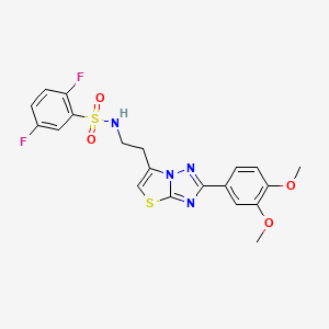 molecular formula C20H18F2N4O4S2 B3410008 N-{2-[2-(3,4-dimethoxyphenyl)-[1,2,4]triazolo[3,2-b][1,3]thiazol-6-yl]ethyl}-2,5-difluorobenzene-1-sulfonamide CAS No. 895439-31-3