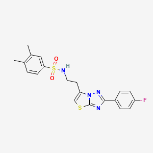 molecular formula C20H19FN4O2S2 B3410023 N-{2-[2-(4-fluorophenyl)-[1,2,4]triazolo[3,2-b][1,3]thiazol-6-yl]ethyl}-3,4-dimethylbenzene-1-sulfonamide CAS No. 895442-51-0