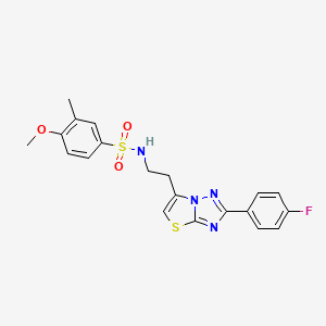 molecular formula C20H19FN4O3S2 B3410037 N-{2-[2-(4-fluorophenyl)-[1,2,4]triazolo[3,2-b][1,3]thiazol-6-yl]ethyl}-4-methoxy-3-methylbenzene-1-sulfonamide CAS No. 895445-27-9
