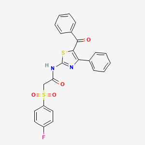 molecular formula C24H17FN2O4S2 B3410133 N-(5-benzoyl-4-phenyl-1,3-thiazol-2-yl)-2-(4-fluorobenzenesulfonyl)acetamide CAS No. 895472-14-7