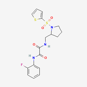 molecular formula C17H18FN3O4S2 B3410237 N'-(2-fluorophenyl)-N-{[1-(thiophene-2-sulfonyl)pyrrolidin-2-yl]methyl}ethanediamide CAS No. 896279-80-4