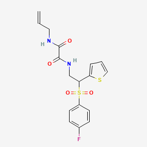 molecular formula C17H17FN2O4S2 B3410249 N'-[2-(4-fluorobenzenesulfonyl)-2-(thiophen-2-yl)ethyl]-N-(prop-2-en-1-yl)ethanediamide CAS No. 896326-41-3