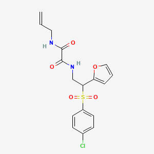 molecular formula C17H17ClN2O5S B3410253 N'-[2-(4-chlorobenzenesulfonyl)-2-(furan-2-yl)ethyl]-N-(prop-2-en-1-yl)ethanediamide CAS No. 896328-94-2