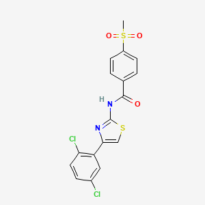 molecular formula C17H12Cl2N2O3S2 B3410262 N-[4-(2,5-dichlorophenyl)-1,3-thiazol-2-yl]-4-methanesulfonylbenzamide CAS No. 896339-51-8