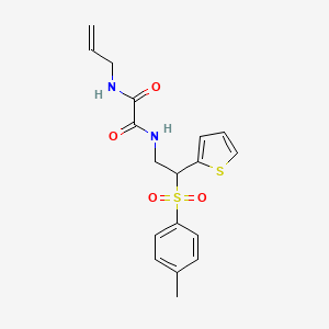 molecular formula C18H20N2O4S2 B3410263 N'-[2-(4-methylbenzenesulfonyl)-2-(thiophen-2-yl)ethyl]-N-(prop-2-en-1-yl)ethanediamide CAS No. 896339-88-1