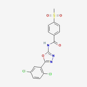 molecular formula C16H11Cl2N3O4S B3410267 N-[5-(2,5-dichlorophenyl)-1,3,4-oxadiazol-2-yl]-4-methanesulfonylbenzamide CAS No. 896346-25-1