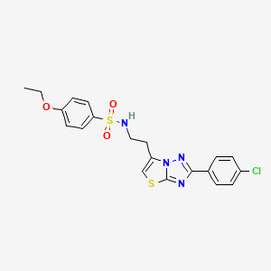 molecular formula C20H19ClN4O3S2 B3410323 N-{2-[2-(4-chlorophenyl)-[1,2,4]triazolo[3,2-b][1,3]thiazol-6-yl]ethyl}-4-ethoxybenzene-1-sulfonamide CAS No. 896368-61-9