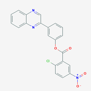 molecular formula C21H12ClN3O4 B341037 3-(2-quinoxalinyl)phenyl 2-chloro-5-nitrobenzoate 