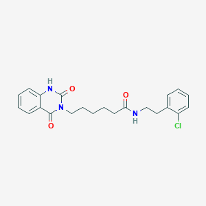 molecular formula C22H24ClN3O3 B3410385 N-[2-(2-chlorophenyl)ethyl]-6-(2,4-dioxo-1,2,3,4-tetrahydroquinazolin-3-yl)hexanamide CAS No. 896382-80-2