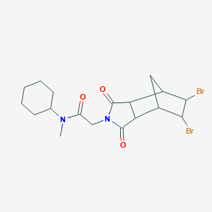 molecular formula C18H24Br2N2O3 B341040 N-cyclohexyl-2-(8,9-dibromo-3,5-dioxo-4-azatricyclo[5.2.1.0~2,6~]dec-4-yl)-N-methylacetamide 