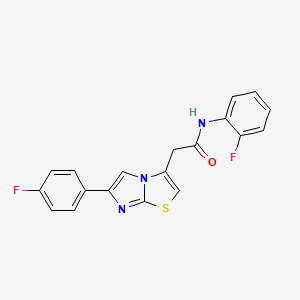molecular formula C19H13F2N3OS B3410446 N-(2-fluorophenyl)-2-[6-(4-fluorophenyl)imidazo[2,1-b][1,3]thiazol-3-yl]acetamide CAS No. 897464-72-1
