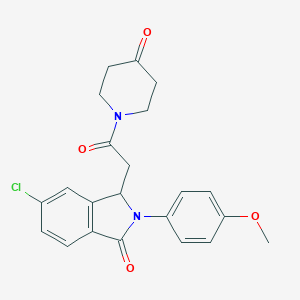 1-((6-Chloro-2,3-dihydro-2-(4-methoxyphenyl)-3-oxo-1H-isoindol-1-yl)acetyl)-4-piperidinone