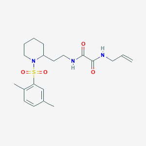 molecular formula C20H29N3O4S B3410617 N'-{2-[1-(2,5-dimethylbenzenesulfonyl)piperidin-2-yl]ethyl}-N-(prop-2-en-1-yl)ethanediamide CAS No. 898407-01-7