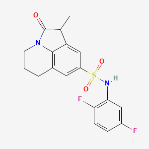 molecular formula C18H16F2N2O3S B3410680 N-(2,5-difluorophenyl)-3-methyl-2-oxo-1-azatricyclo[6.3.1.0^{4,12}]dodeca-4,6,8(12)-triene-6-sulfonamide CAS No. 898427-24-2