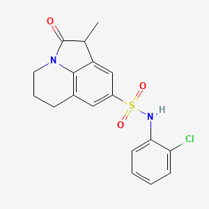 molecular formula C18H17ClN2O3S B3410683 N-(2-chlorophenyl)-3-methyl-2-oxo-1-azatricyclo[6.3.1.0^{4,12}]dodeca-4,6,8(12)-triene-6-sulfonamide CAS No. 898427-32-2
