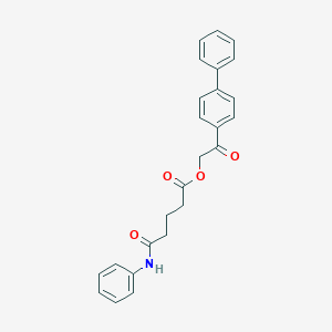 molecular formula C25H23NO4 B341069 2-[1,1'-biphenyl]-4-yl-2-oxoethyl 5-anilino-5-oxopentanoate 