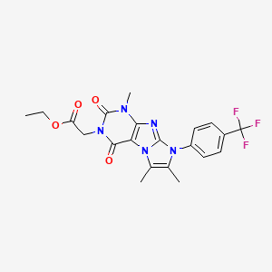 molecular formula C21H20F3N5O4 B3410813 Ethyl 2-[4,7,8-trimethyl-1,3-dioxo-6-[4-(trifluoromethyl)phenyl]purino[7,8-a]imidazol-2-yl]acetate CAS No. 899727-34-5