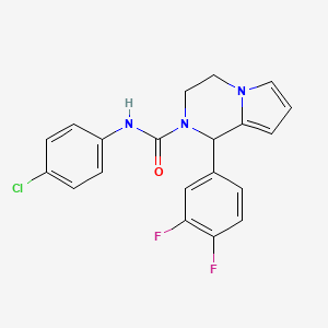 molecular formula C20H16ClF2N3O B3410850 N-(4-chlorophenyl)-1-(3,4-difluorophenyl)-1H,2H,3H,4H-pyrrolo[1,2-a]pyrazine-2-carboxamide CAS No. 899750-18-6