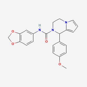 molecular formula C22H21N3O4 B3410944 N-(2H-1,3-benzodioxol-5-yl)-1-(4-methoxyphenyl)-1H,2H,3H,4H-pyrrolo[1,2-a]pyrazine-2-carboxamide CAS No. 899960-54-4