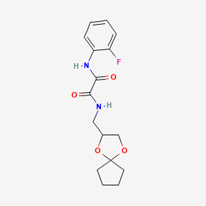 molecular formula C16H19FN2O4 B3410974 N-({1,4-dioxaspiro[4.4]nonan-2-yl}methyl)-N'-(2-fluorophenyl)ethanediamide CAS No. 899963-18-9