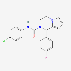 molecular formula C20H17ClFN3O B3411025 N-(4-chlorophenyl)-1-(4-fluorophenyl)-1H,2H,3H,4H-pyrrolo[1,2-a]pyrazine-2-carboxamide CAS No. 900001-51-6
