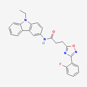 molecular formula C25H21FN4O2 B3411068 N-(9-ethyl-9H-carbazol-3-yl)-3-[3-(2-fluorophenyl)-1,2,4-oxadiazol-5-yl]propanamide CAS No. 900133-01-9