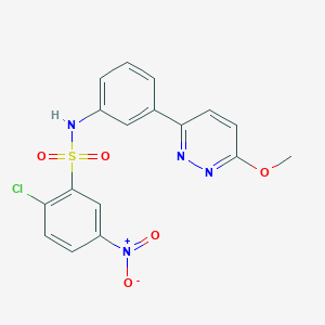 molecular formula C17H13ClN4O5S B3411257 2-chloro-N-[3-(6-methoxypyridazin-3-yl)phenyl]-5-nitrobenzene-1-sulfonamide CAS No. 903290-06-2