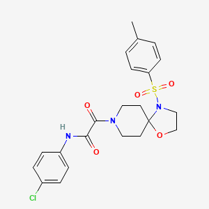 molecular formula C22H24ClN3O5S B3411289 N-(4-chlorophenyl)-2-[4-(4-methylbenzenesulfonyl)-1-oxa-4,8-diazaspiro[4.5]decan-8-yl]-2-oxoacetamide CAS No. 903336-27-6